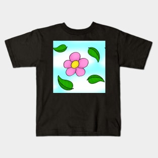 Pink Cartoon Flowers Kids T-Shirt